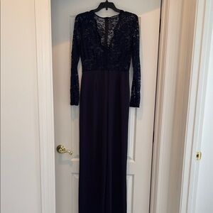 Elegant Navy Lace Evening Jump Suit - -Size-8 ✨